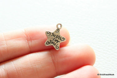 Just for you Silver Star Charms x 7